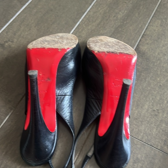 Christian Louboutin, black peep toe sling back heels size 39 - Picture 5 of 7